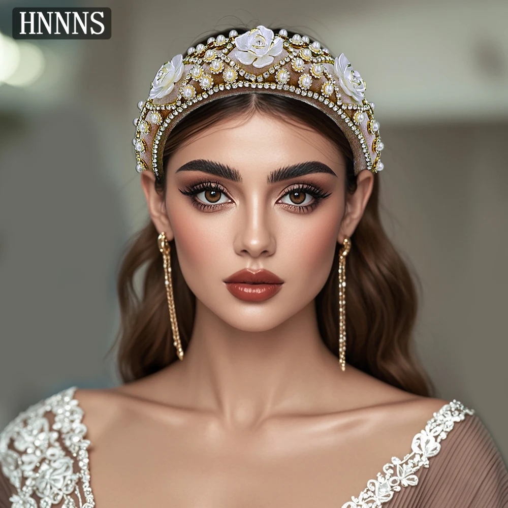 

TOPQUEEN Vintage Bridal Wedding Luxury Headbands Handmade Gold Ladies Banquet Dancing Water Diamond Hair Accessories YXA250