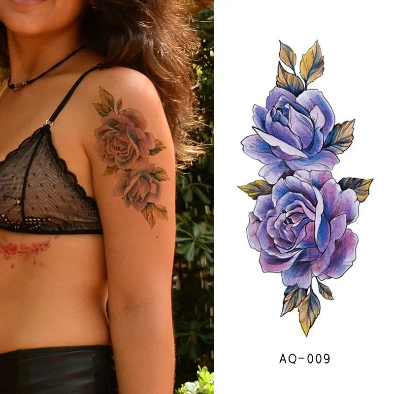 Autocollants de tatouage temporaire de fleur, peinture de corps de bras de fleur, mode, taille en gros: 210*100mm