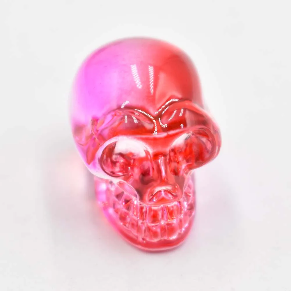 Großhandel 12 Stück/Set, modische, hochwertige Anhänger aus gemischtem Glas in Totenkopf- und Skelettdesign für DIY-Schmuckherstellung, kostenloser Versand. – Detail 3