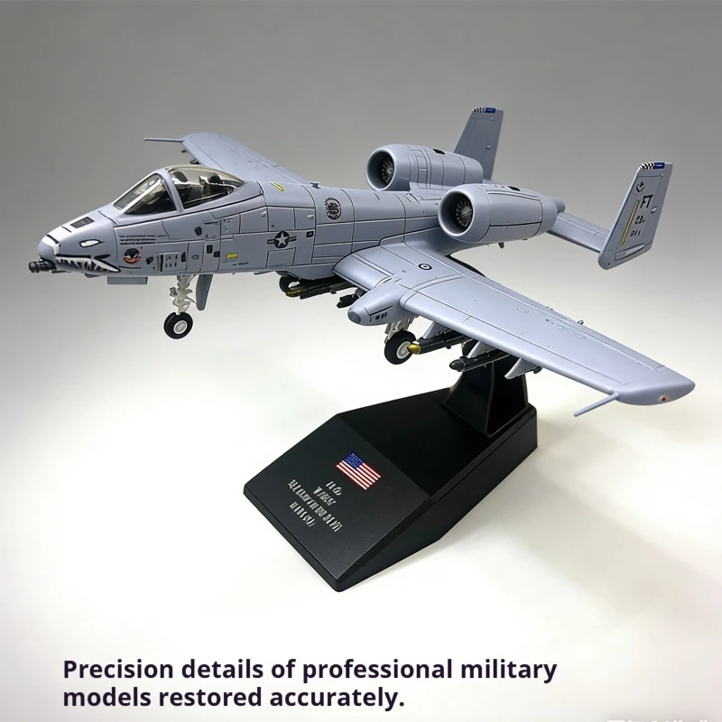 1/100 Scale US A-10 Thunderbolt II Warthog Attack Plane Diecast Metal Aircraft Model – Collectible Gift for Boys