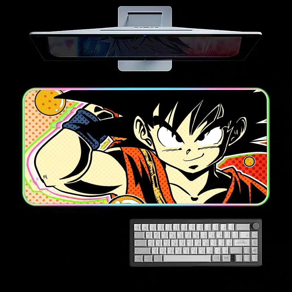 Classic Anime Dragon Ball Mouse Pad RGB Gaming Mouse Pad Desk Mat HD Gamer Large LED Light XXL MousePads