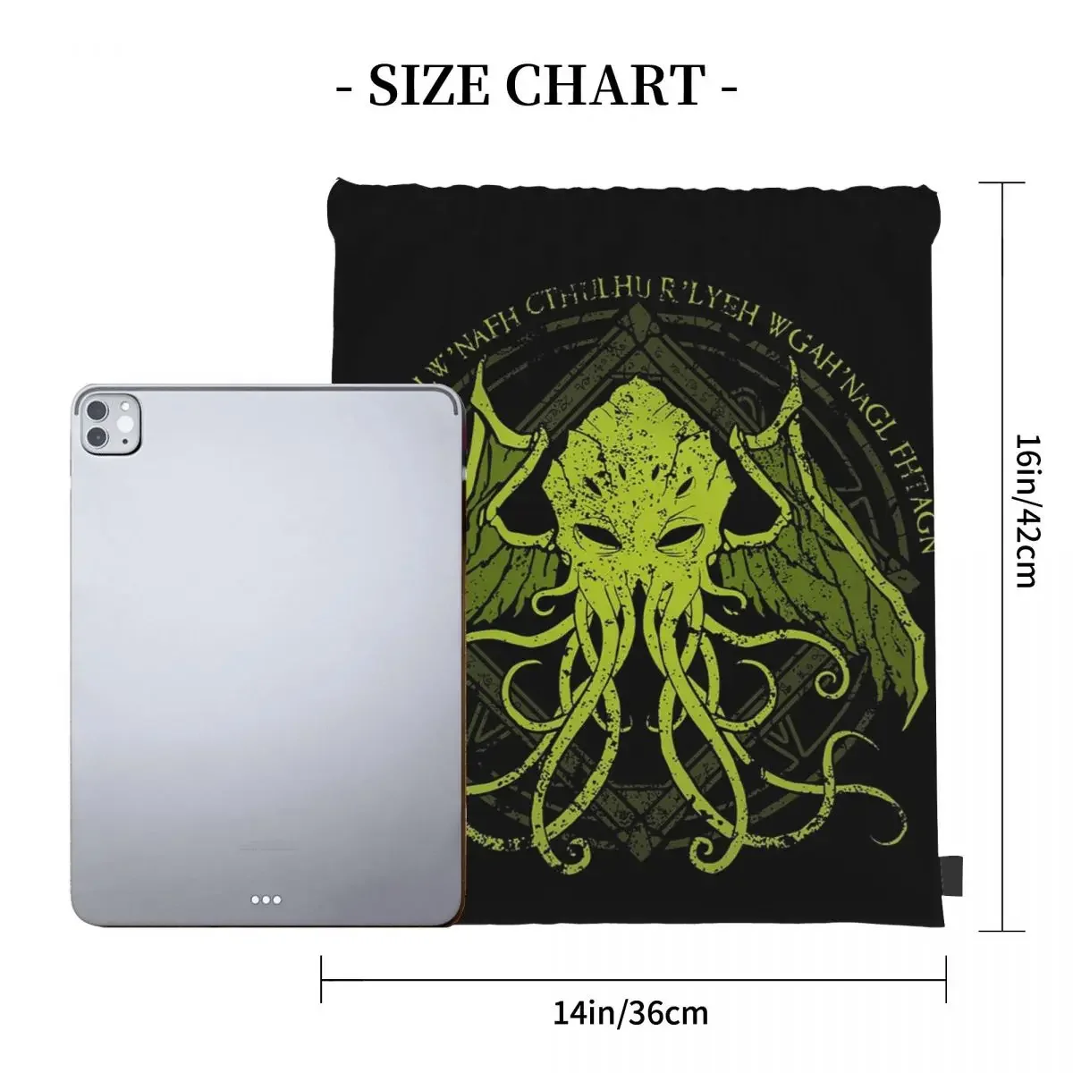 Cthulhu-lovecraft-mochilas de diseño de canto desgastado V2, bolsas con cordón, paquete de cordón, bolsa deportiva de bolsillo, bolsa de libros