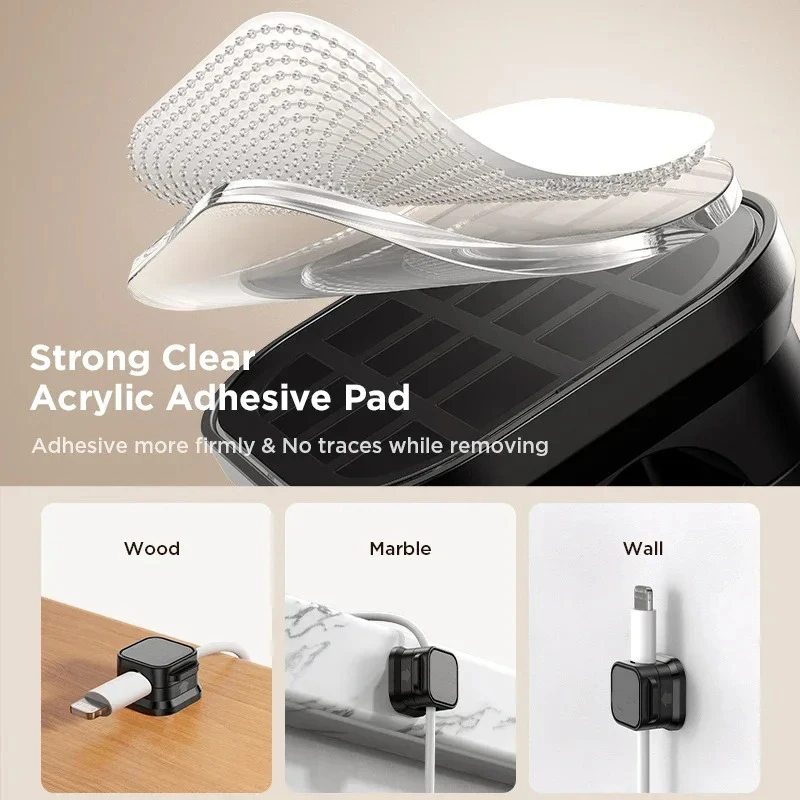 Magnetic Cable Clip Set Magnetic Cable Clips Cable Organizer Adjustable Cord Holder Under Desk Cable Management Holder