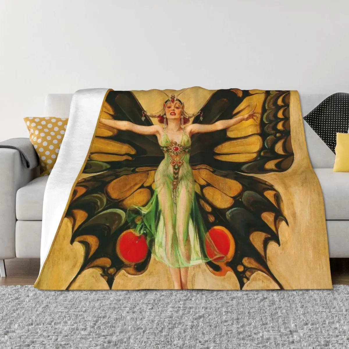 

F.X. Leyendecker - 1922 The Flapper (painting for 2-2-1922 Life cover) Throw Blanket Flannels Soft Big manga Plaid Blankets