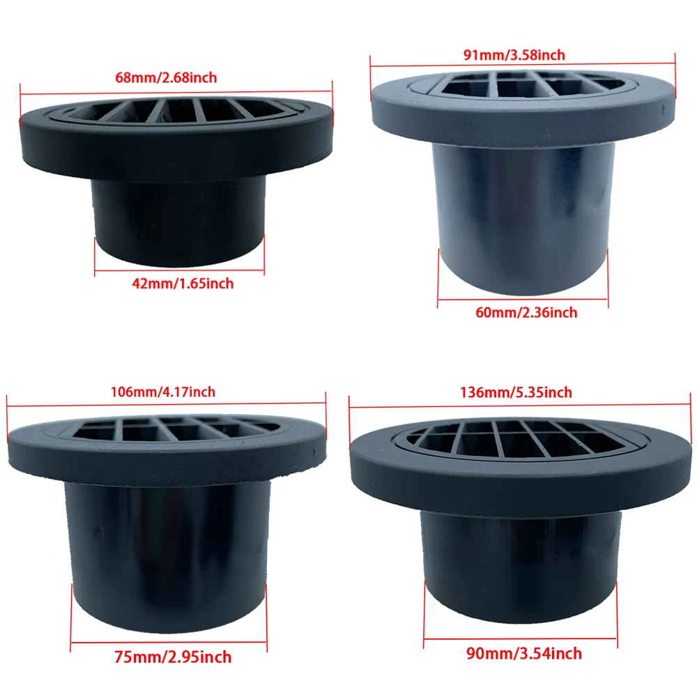 Air Vent Ducting Piece Round Flat Pipe Outlet Exhaust Connector for Webasto Eberspaecher Parking Heater Accessory 42/60/75/90mm