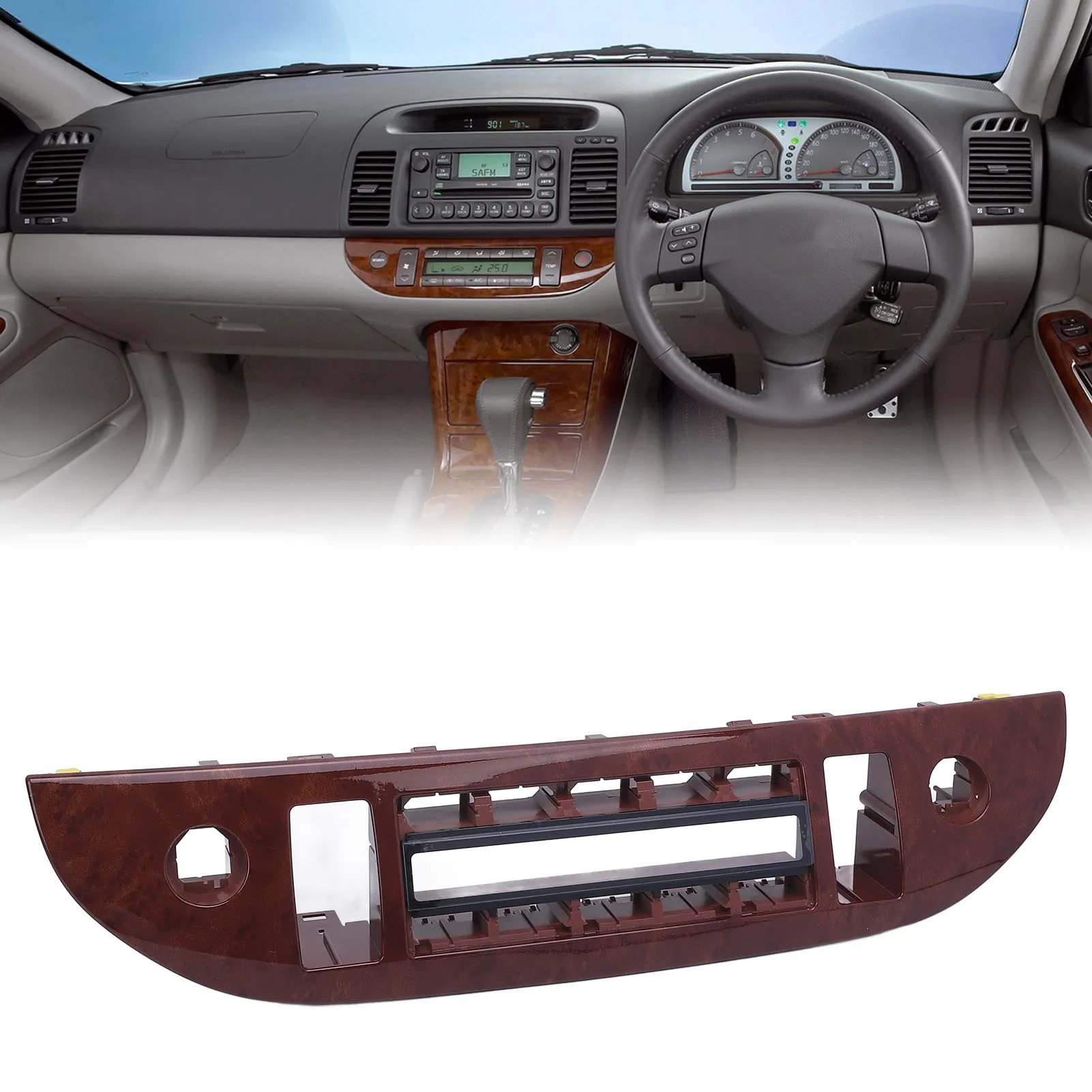 

AC Heater Climate Control Panel Cover Plastic Mahogany Color Wearproof Central Control Panel Cover for XV30 2001-2006