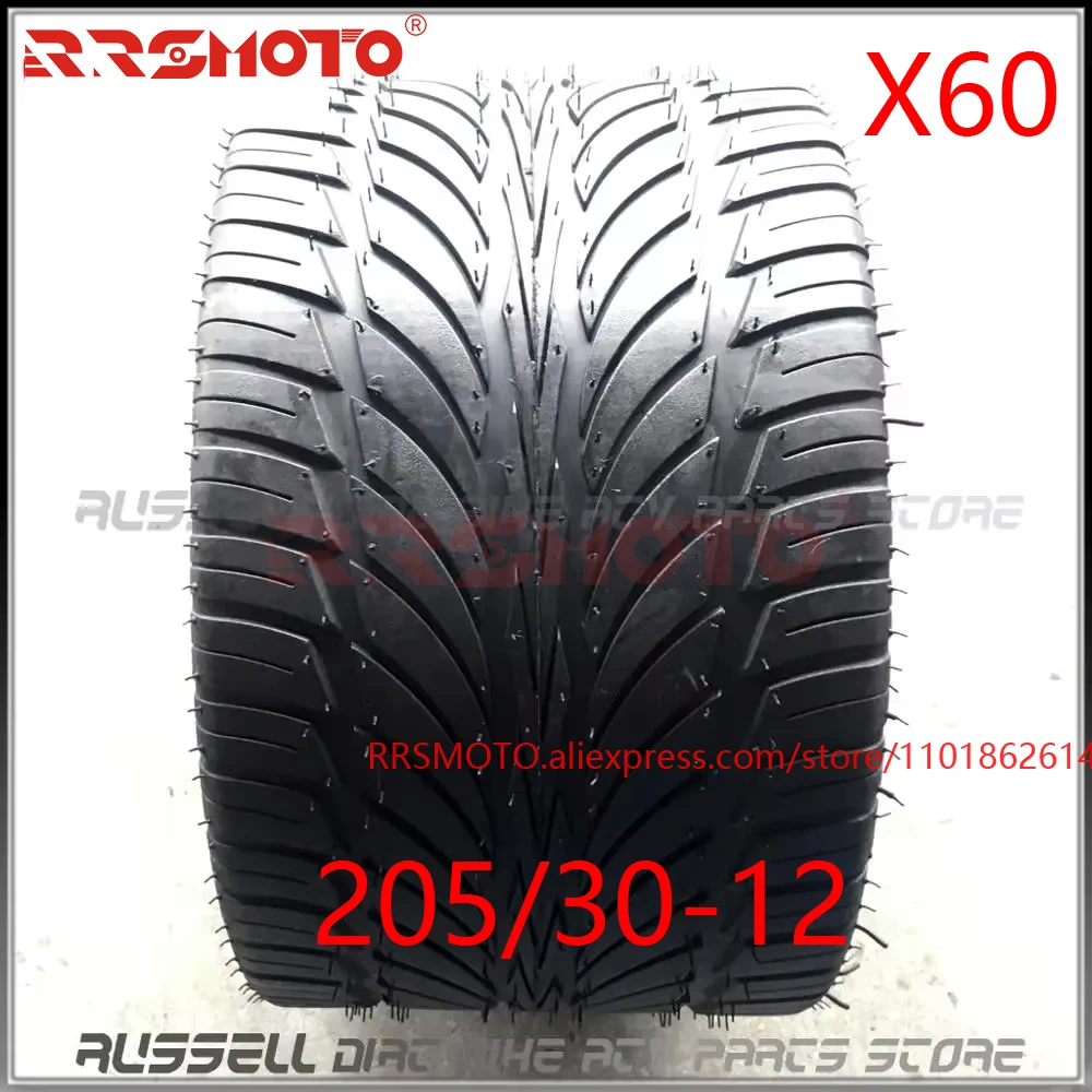 

60 pcs 205/30-12 Tubeless Tire Tyre Flat Running rubber Performance For ATV QUAD Buggy Go karts Golf Cart 150cc 200cc 250cc