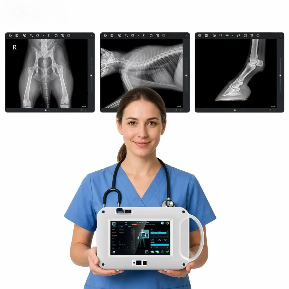 Animal digital X-ray machine, portable DR flat-panel veterinary X-ray handheld clinic equipment system