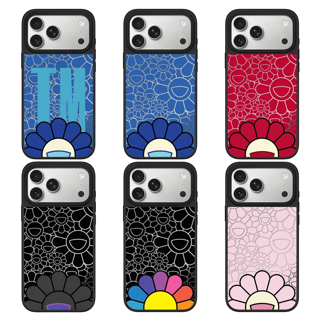 

Flowers Face Pattern Mirror Surface Cover for IPhone 17 16 15 14 13 12 Pro Max 17 Air - Protective Magnetic Case
