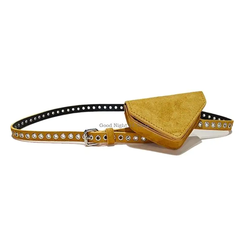  Women Waist Bag Belt PU Leather Waist Belt Pack for Office Lady Everyday Essential Large Eyelet Waistband for Pants