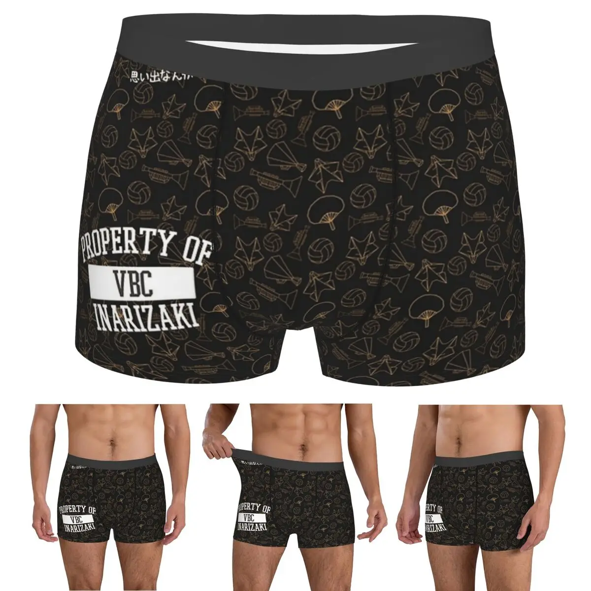 

Boxer Underpants Shorts Inarizaki Pattern Panties Men Breathable Underwear for Homme Man Boyfriend Gift