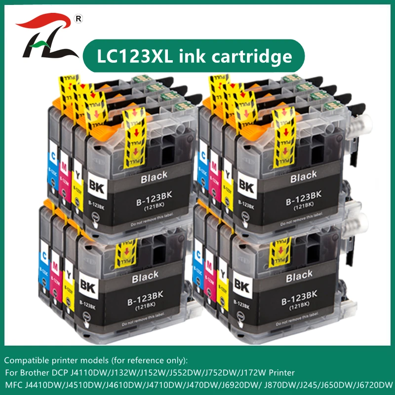 HTL For Brother LC123 Ink Cartridge Compatible For MFC-J4510DW MFC-J4610DW Printer Ink Cartridge LC 123 MFC-J4410DW J4710DW