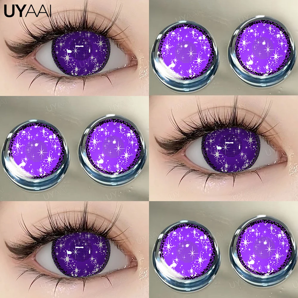 UYAAl 1 Paar farbige Jahreskontaktlinsen für Augen, rote Farbkontakte, weiße Linsen, grüne Linsen, Schönheits-Make-up – Detail 5
