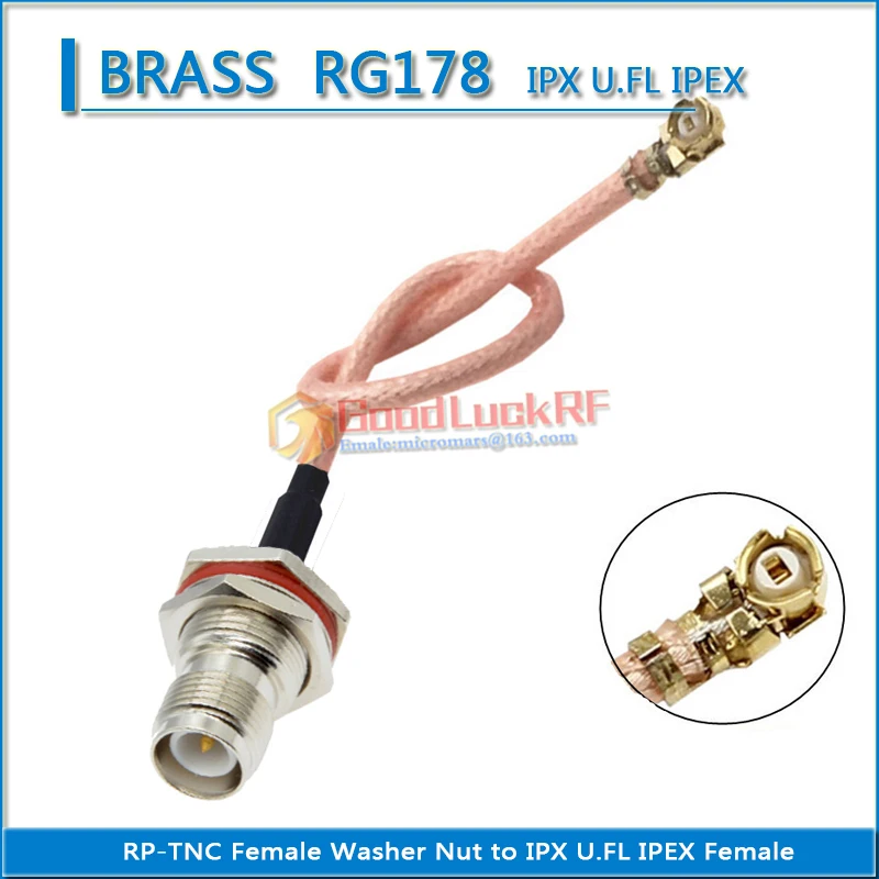 

IPX U.FL IPEX Female to RP-TNC RP TNC Female Waterproof ring Washer Nut Pigtail Jumper RG178 extend Cable RF Connector Coaxial