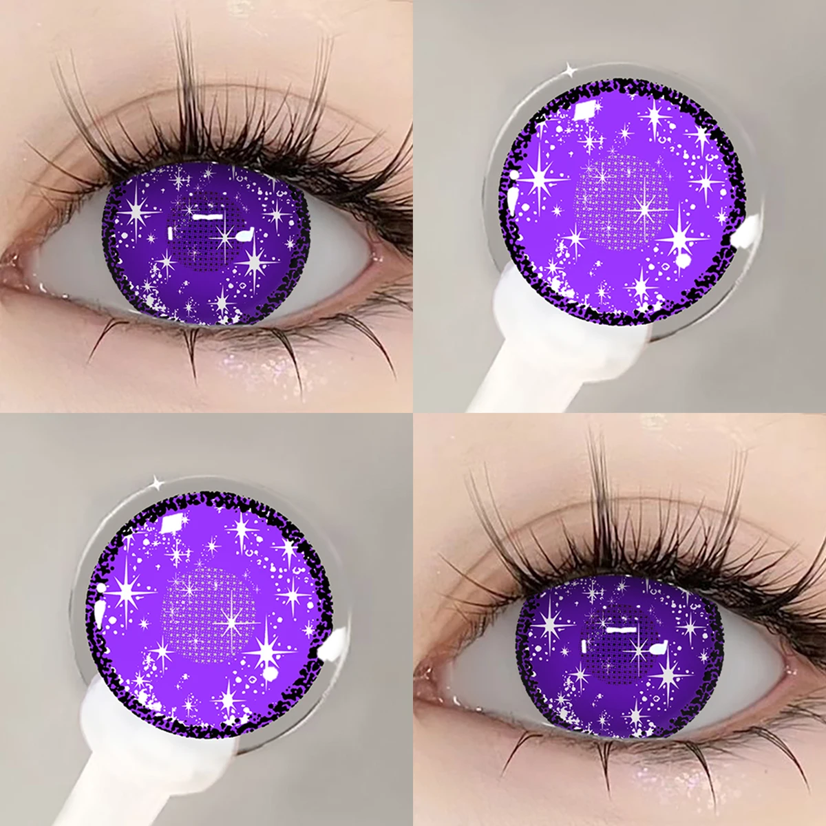 UYAAI Cosplay Kontaktlinse Schönheit Kosmetik Farbige Kontakte Schwarze Linsen Halloween Make-up Cosplay Weiße Linse Kreisblocklinse – Detail 15