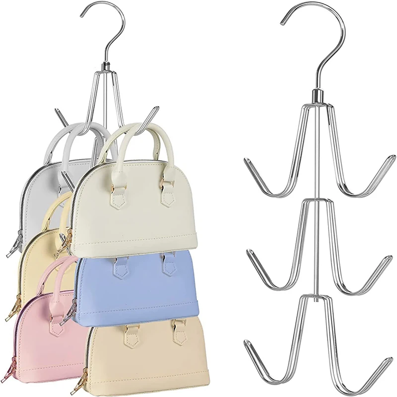 

Handbag Storage Hanger Metal Rotatable Hook For Organizing And Storing Multifunctional Bag Tie Holder Household Storage Rack