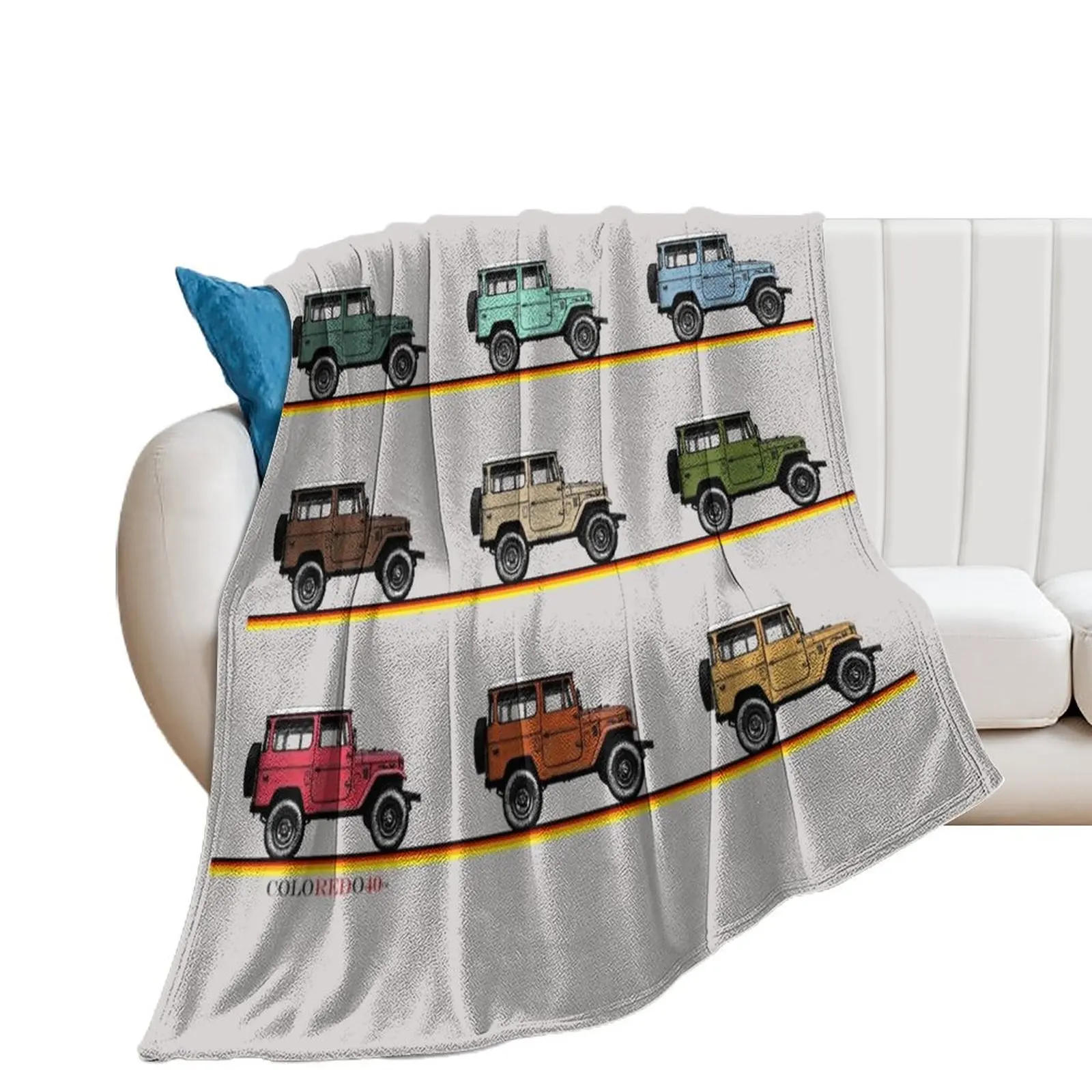 Toyota FJ40 Land Cruiser 9 Stack Throw Blanket Soft Big Flannel Fabric Flannels Blankets