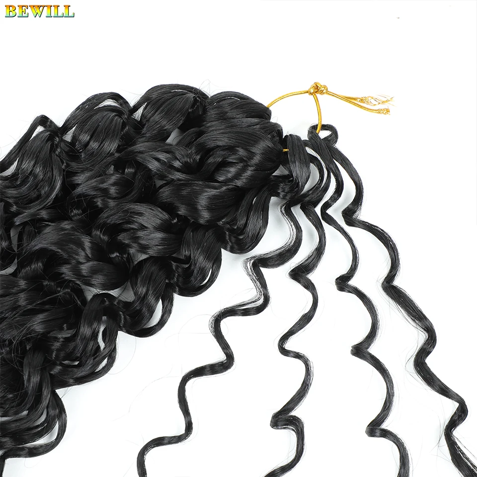 BEWILL GoGo Curl Häkelhaar 14 18 Zoll Wasserwelle Strand Curl Häkelhaar Ombre Synthetische böhmische Zöpfe Haarverlängerungen 1B – Detail 19