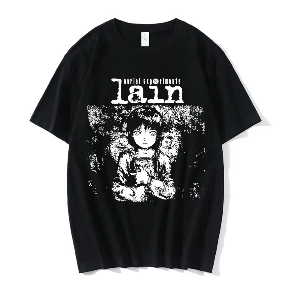 Camiseta de Anime Serial Experiments Lain para hombre y mujer, camisetas gráficas Unisex Iwakura Manga Girl Sci Fi, camisetas de manga corta 62463