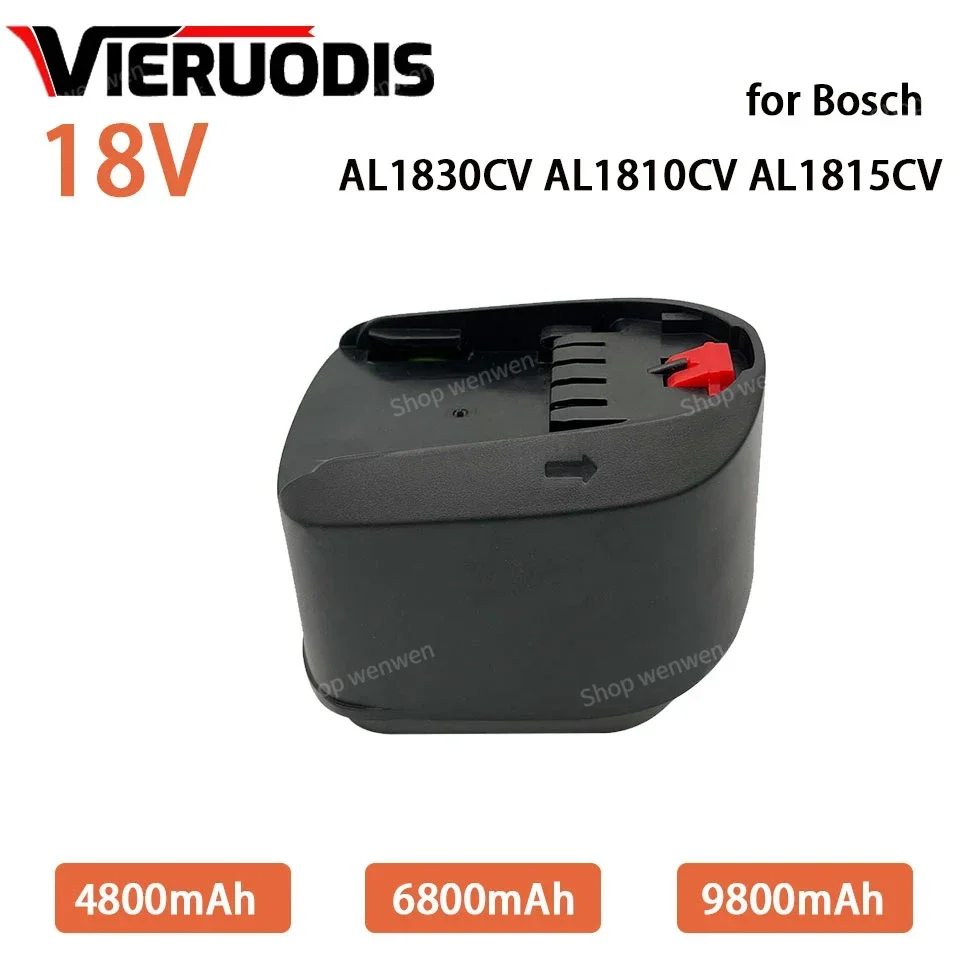 For Bosch 18V 9.8AH Li-ion Rechargeable Tool Battery PBA PST PSB PSR Bosch Home, Garden Tools (TypeC only) AL1810CV AL1815CV