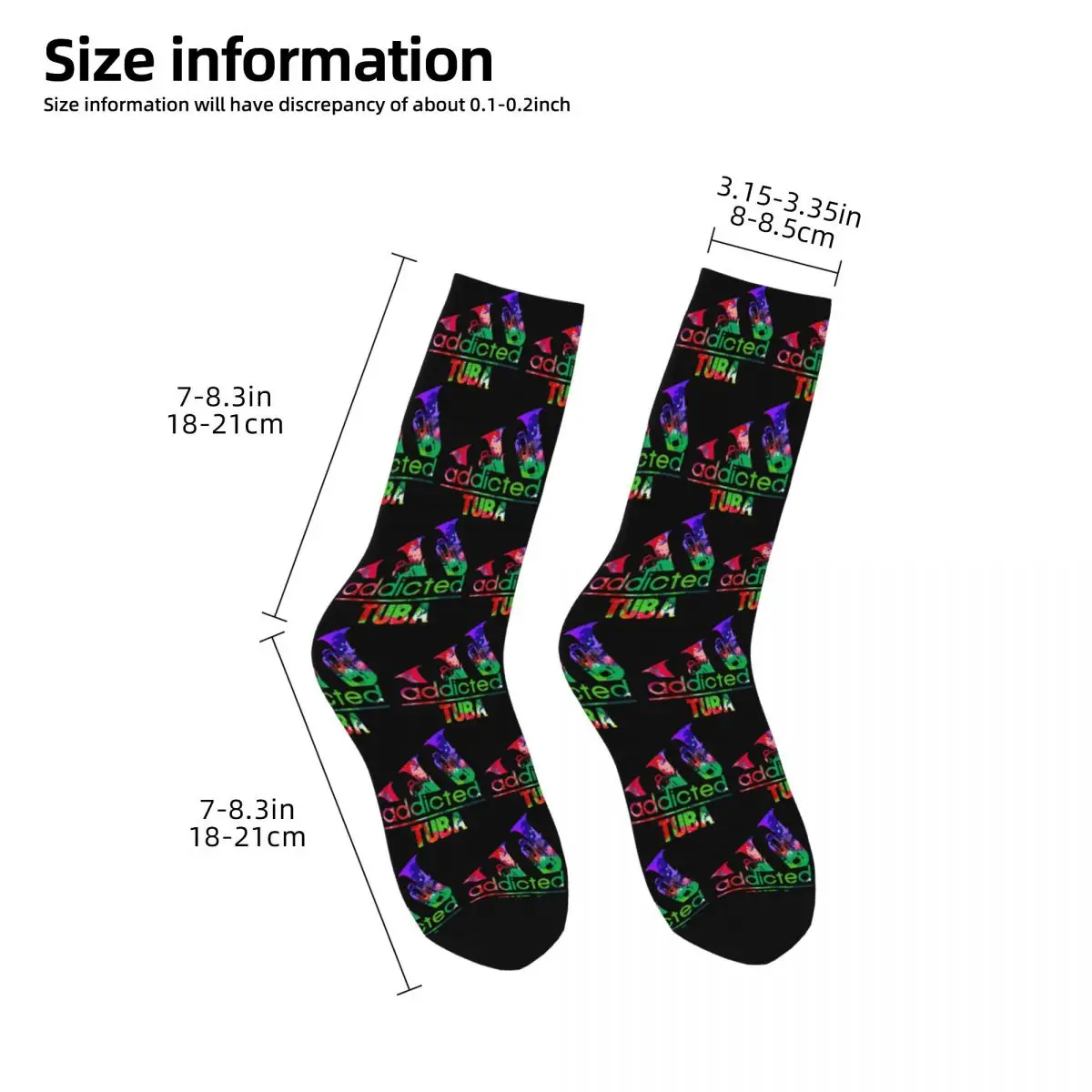 Tuba Addicted Watercolor Socks Harajuku Super Soft Stockings All Season Long Socks Accessories for Unisex Birthday Present