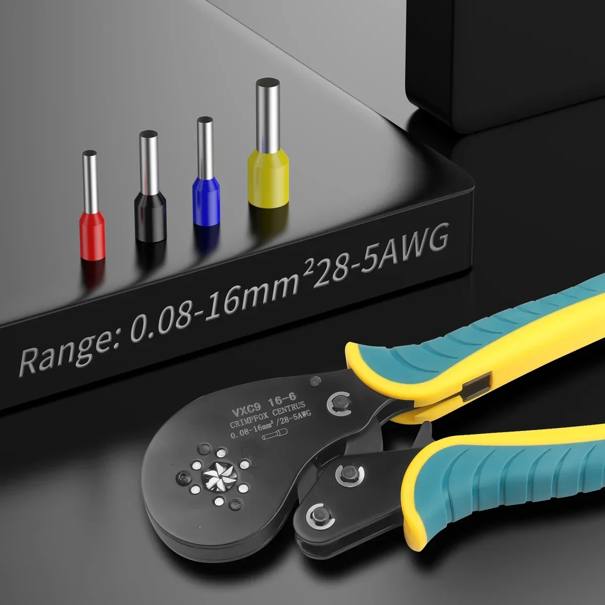 Ferrule Crimping Tool Kit, Wire Ferrule Crimper Plier Kit,Hexagonal Crimpers (0.08-16mm²/AWG28-5) for Wire Ferrules Connectors