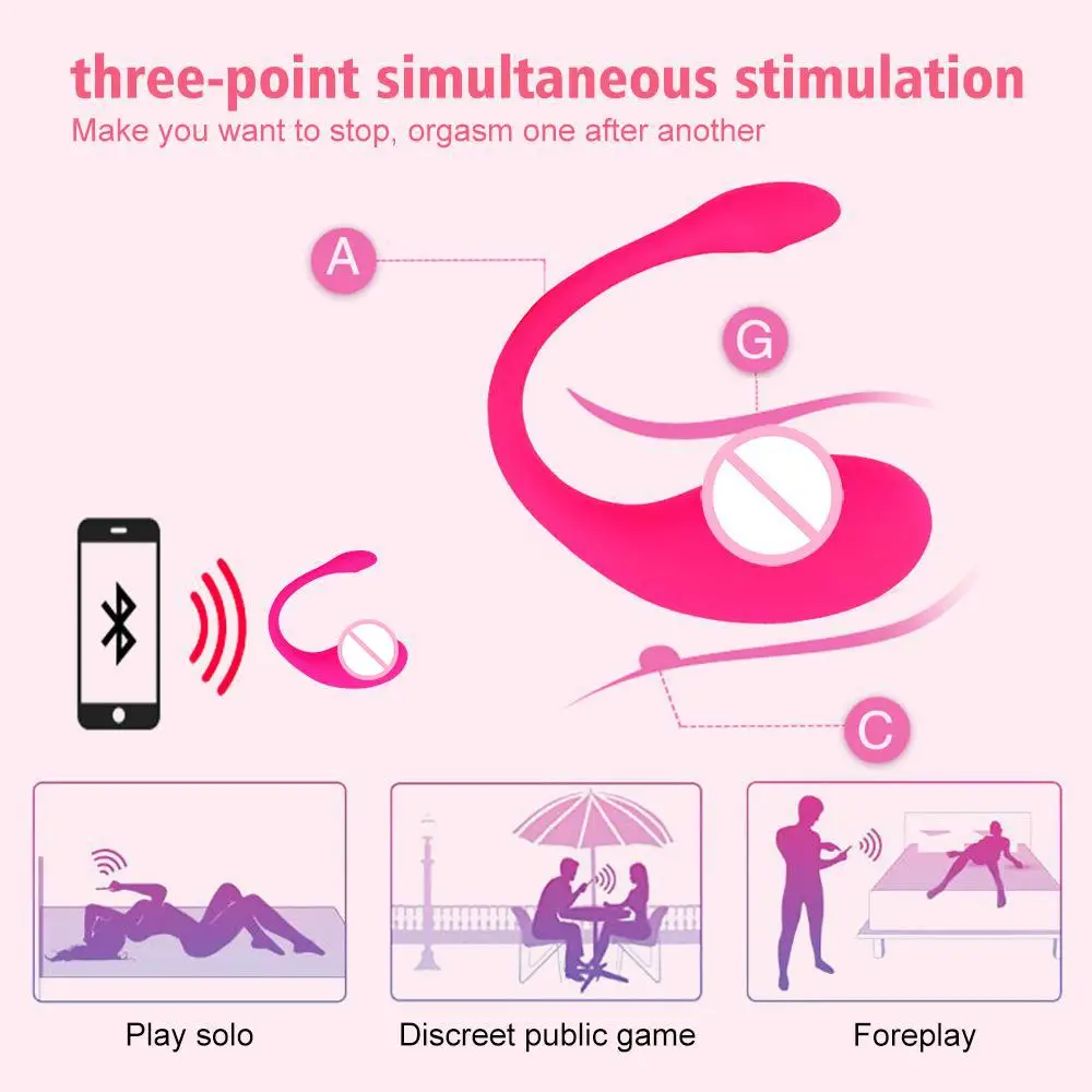هزاز مهبلي لاسلكي G Spot محفز بلوتوث App التحكم يمكن ارتداؤه لعبة الجنس الكبار للاستمناء للنساء