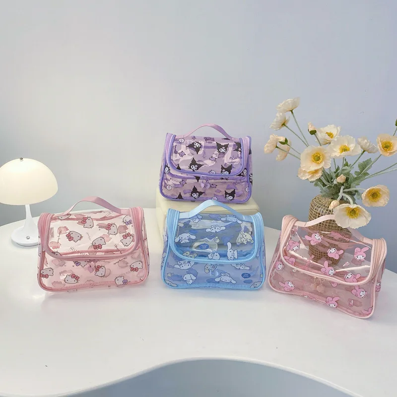 

Sanrio Genuine Authorized Transparent Large Capacity Portable Wash Bag Student Cute Cosmetic Bag Hand Carrying Cosmetic Bag Fema