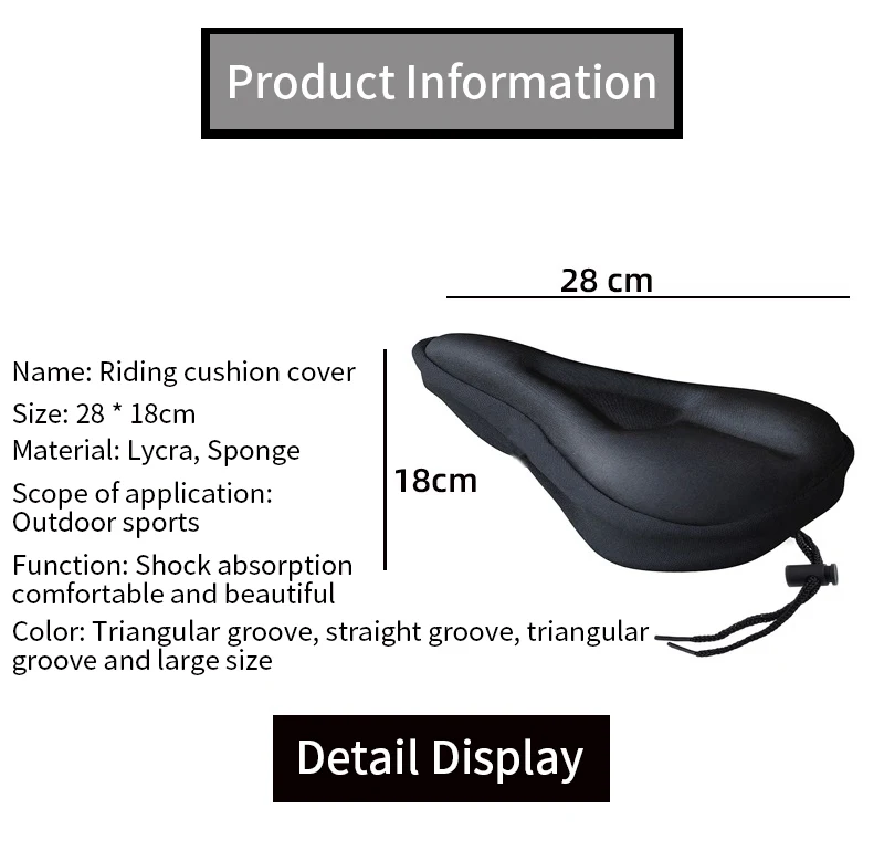 Breathable Bicycle Seat Cover MTB Bike Soft Thickened Saddle Seat Cushion Cycling Sponge Pad Cushion Cover Riding Accessories