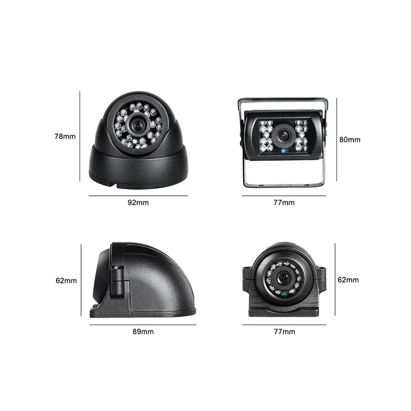 Sistema di telecamere di sicurezza 4CH 4G GPS WIFI 1080P H.265 con DVR mobile LCD VGA IPS da 7 pollici 4 telecamere impermeabili AHD 2.0MP