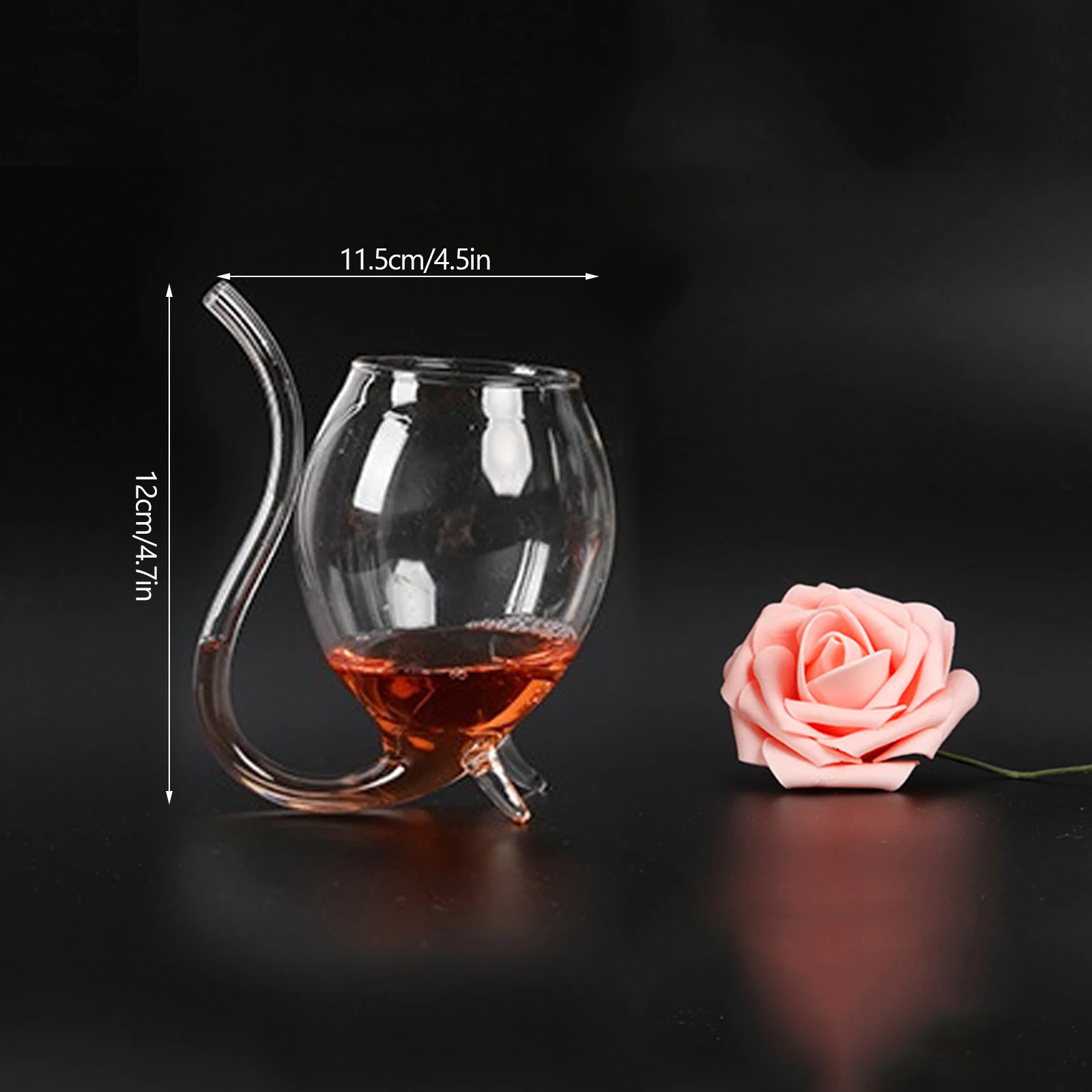 Wine Whiskey Glass Heat Resistant Glass Sucking Juice Milk Cup Nordic Creative Wine Cup With Drinking Tube Straw Vampire-Goblet