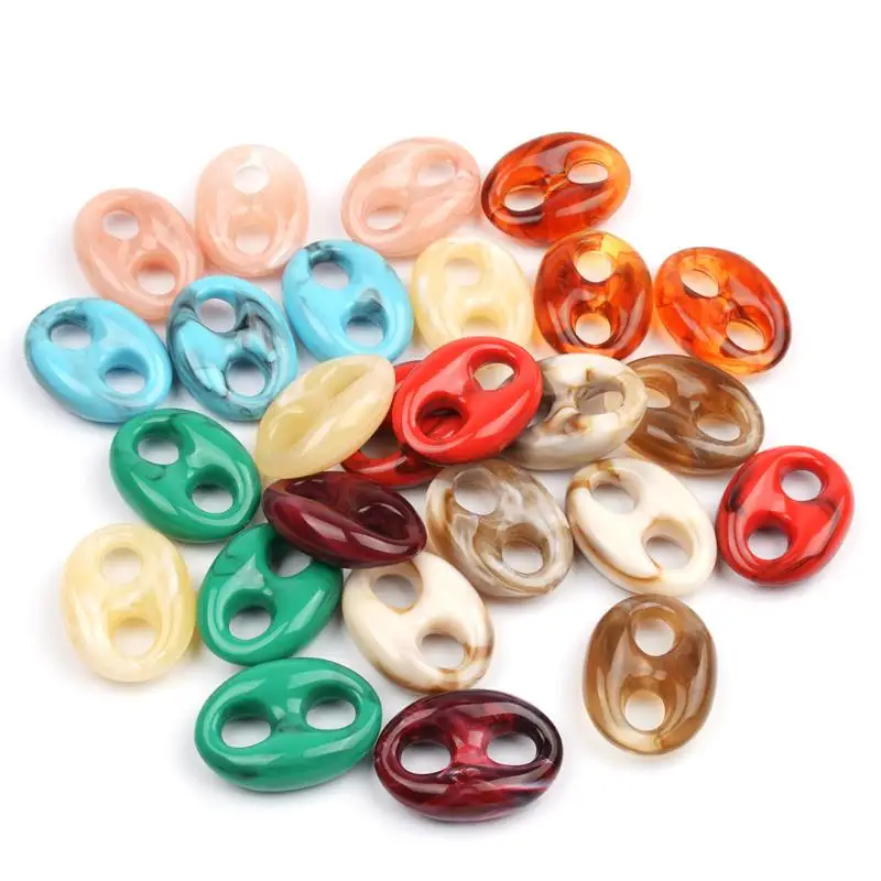 [YU]3PCS 30x41mm Vintage Acrylic Geometric Beads DIY Necklace Bracelet Garment Bag Accessory Material