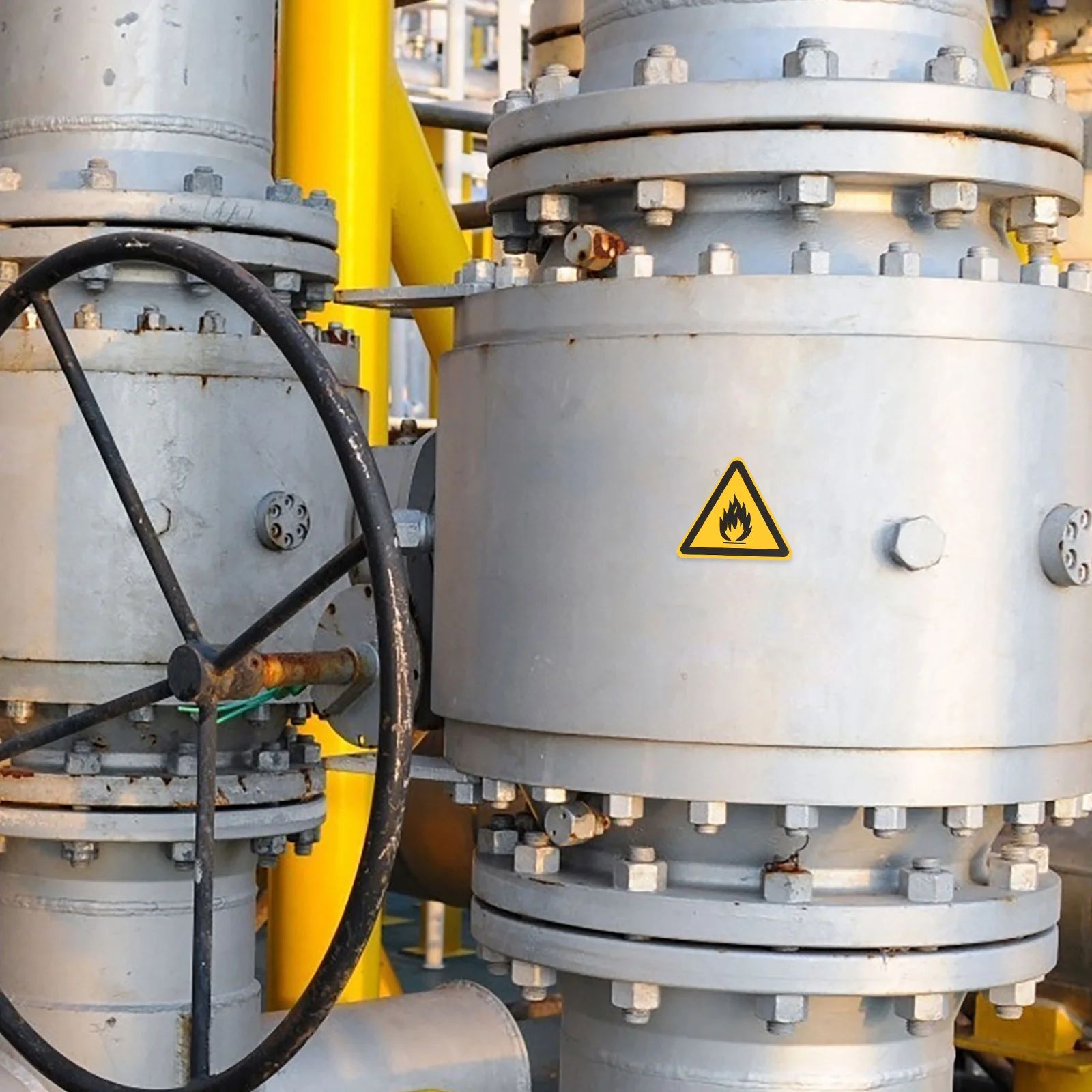 

6Pcs Flame Warning Stickers High Viscosity Safety Decals Abrasion Resistant Caution Signs for Home Garage Workshop Use