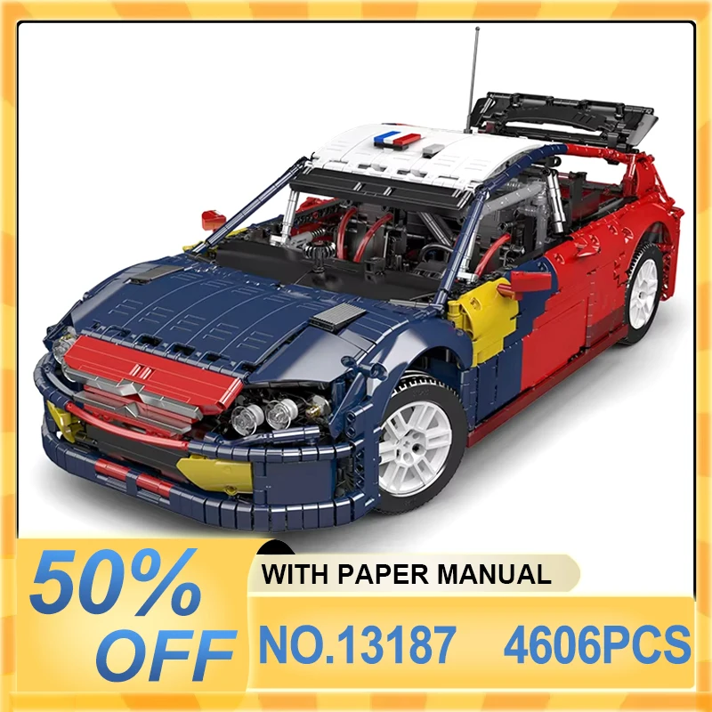

Строительный блок Mould King 13187 MOC технический автомобиль, спортивный гоночный автомобиль C4, модель Hypercar, набор кирпичей для сборки, детские рождественские подарки
