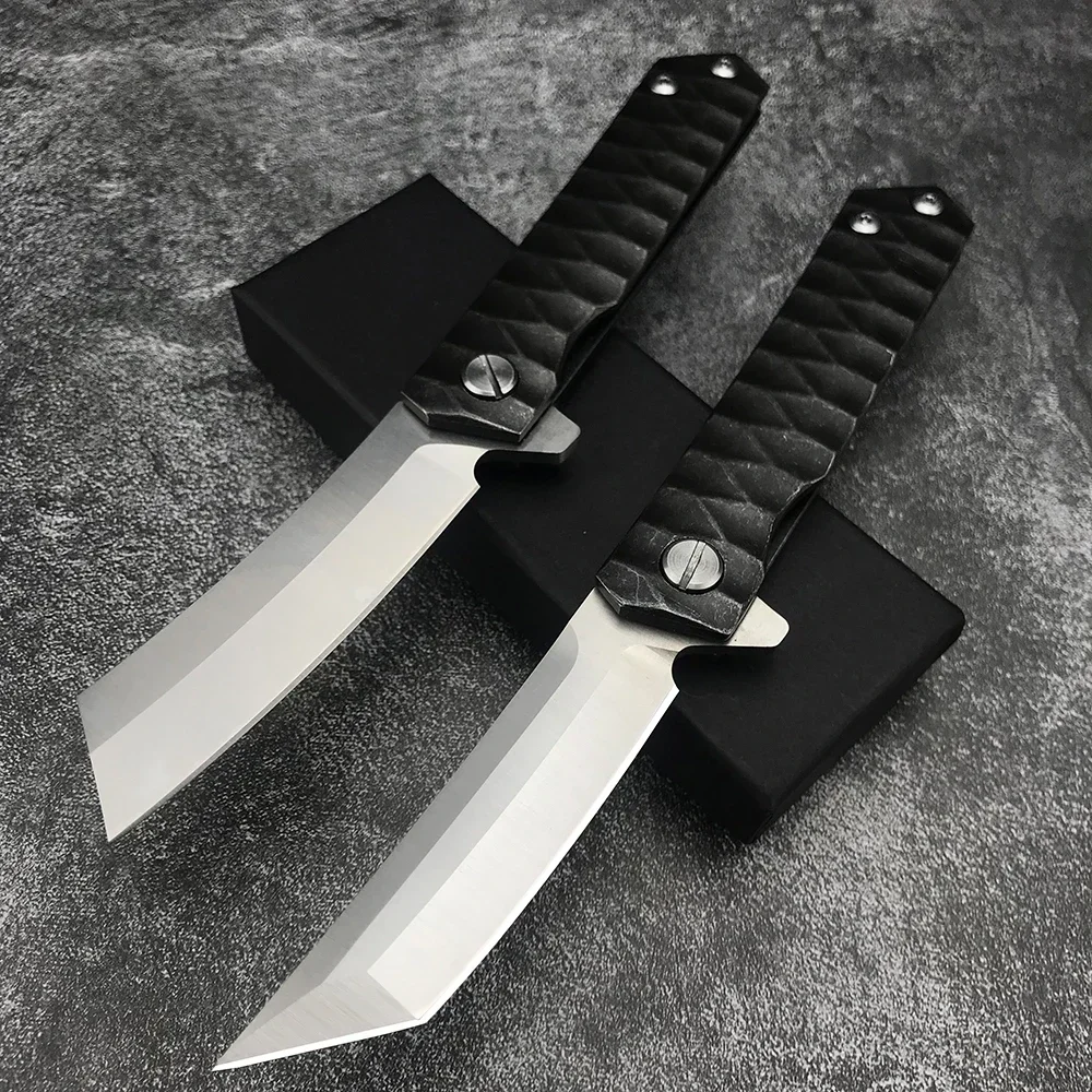 Outdoor Folding Pocket EDC Knives Tanto Blade Combat Defense Stonewash Handle Tactical Hunting Survival Camping Gear Gift