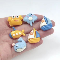 10/100PCS Resin Accessories Ocean Series Boat Patch DIY Scrapbooking Frame Hairpin Craft Flatback Phone Case Dollhouse Play