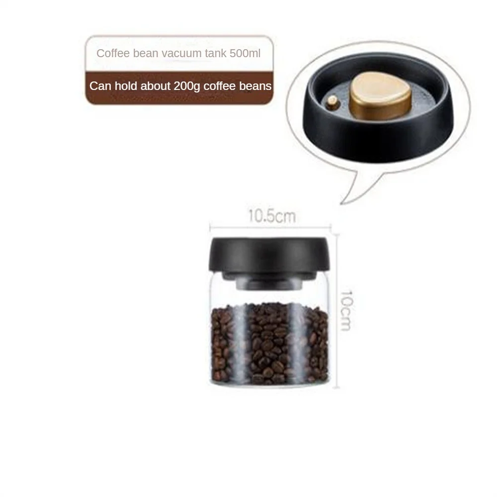 1 Cpcoffee Bean Vakuumversiegelter Behälter Transparenter Glas-Lebensmittelaufbewahrungsbehälter Haushalt Feuchtigkeitsbeständiger Luftextraktionsbehälter Luftdichter Behälter – Detail 4
