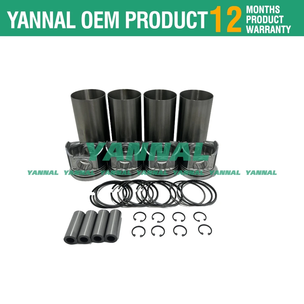 V3600 Piston Rings Cylinder Liner Set For Kubota V3600 V3600-T V3600-E3B Engine