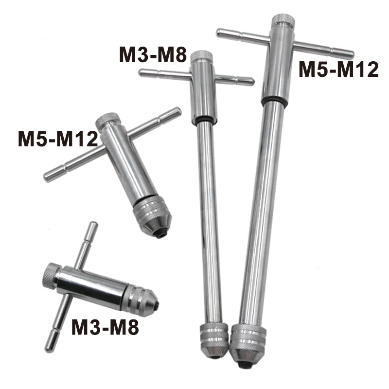 M3-M8 Adjustable Ratchet Hand Tap Wrench M5-M12 Extended Tapping Forward and Reverse Tapping Tool Accessories