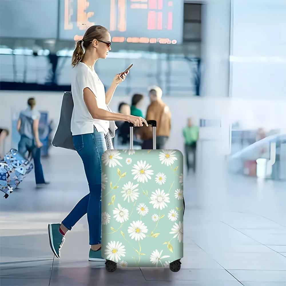 

1 PC Daisy Print Luggage Cover for luggage sizes 18 – 32 inches; dust and elastic travel accessories to effectively protect y