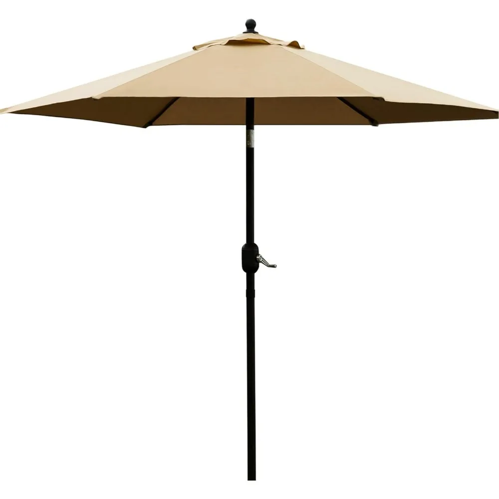 

Sunnyglade 7.5' Patio Umbrella Outdoor Table Market Umbrella with Push Button Tilt/Crank, 6 Ribs Beach Umbrella Sunshade