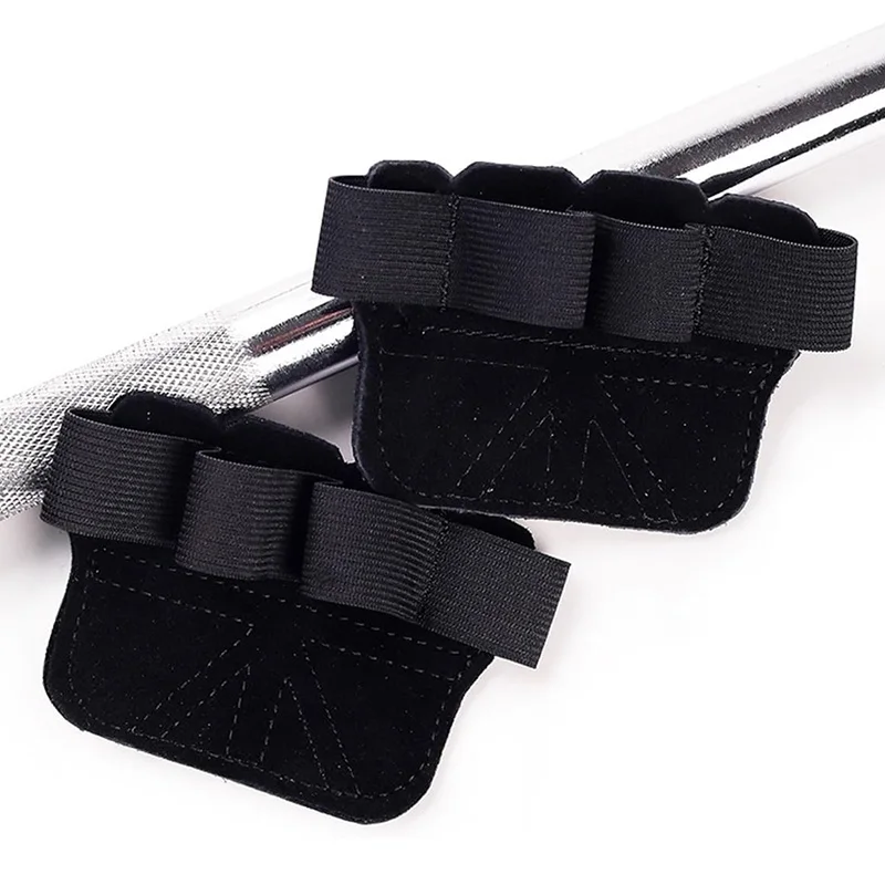 قفازات رفع الأثقال من جلد البقر بأربعة أصابع لحماية راحة اليد ومضادة للانزلاق ومقاومة للاهتراء للياقة البدنية والرياضة والتدريب على راحة اليد ودعم اليد