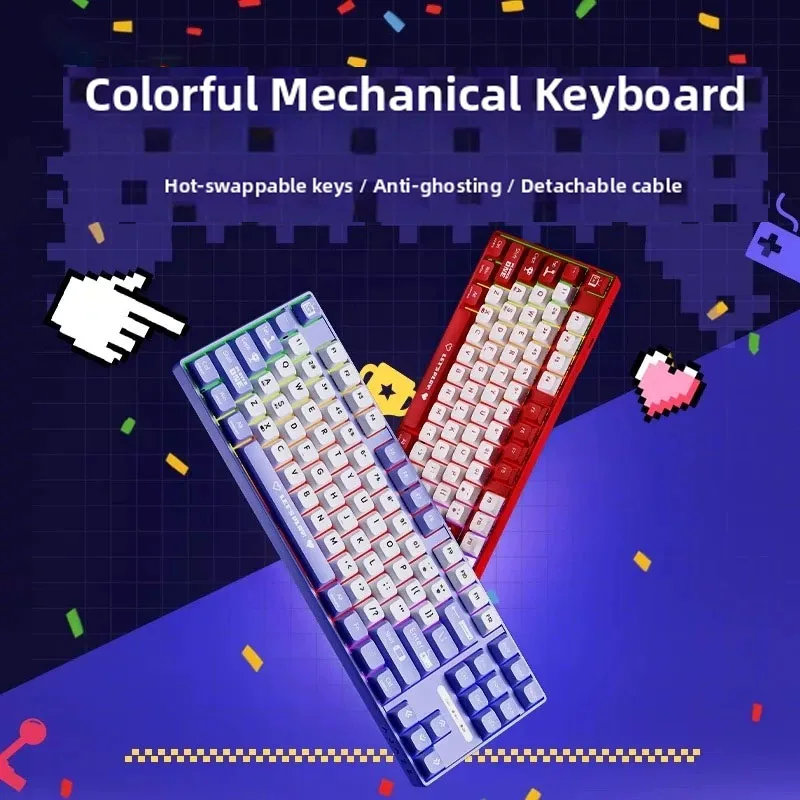 

Механическая игровая клавиатура AK680 с проводным подключением, 68 клавиш, с возможностью горячей замены, эргономичная, для киберспорта и офиса, для ПК и ноутбуков, USB Type-C