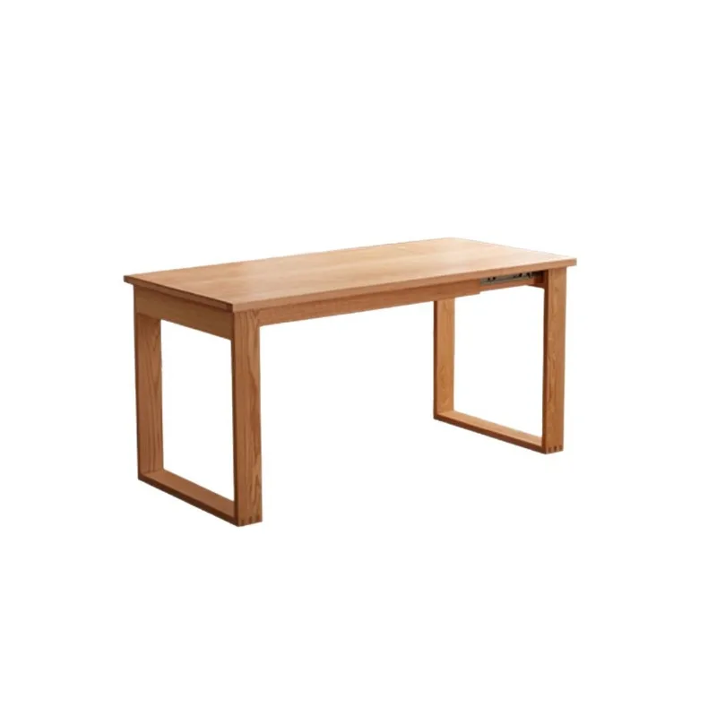 

Nordic solid wood retractable dining table Cherry wood Mobien foldable large board table Household log small apartment dining ta