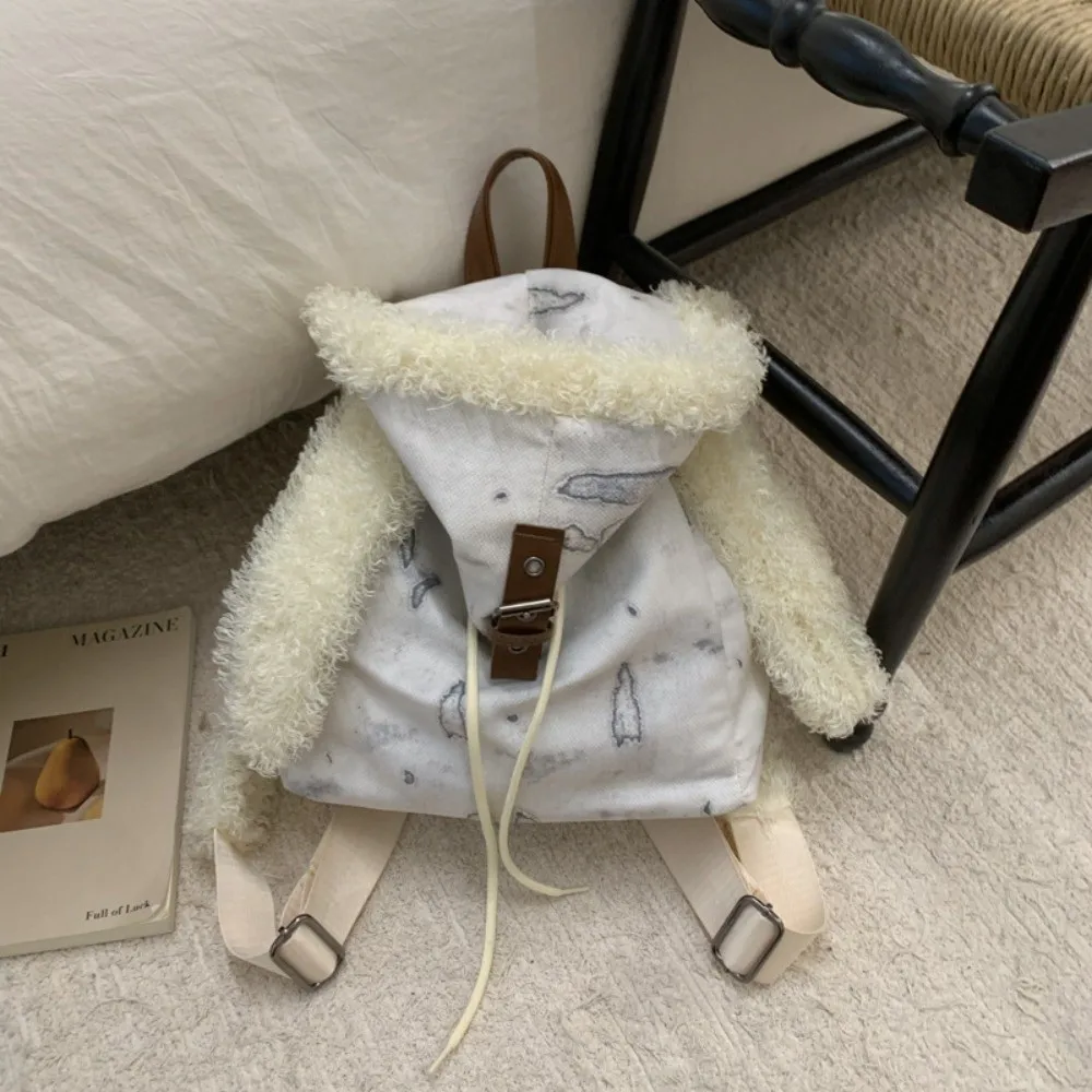 

Уникальный рюкзак с капюшоном и ушками, милый рюкзак в стиле ретро на шнурке, большой вместительности, очаровательная модная школьная сумка, повседневная прогулка