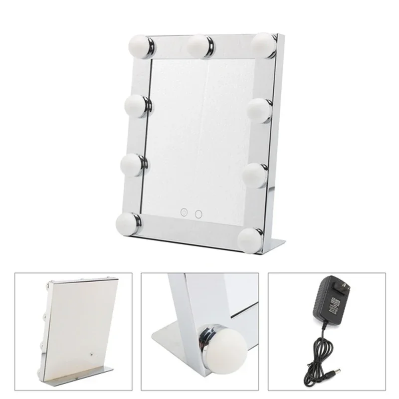 Makeup Mirror with Lights LED Lighted Make-up Cosmetic Vanity Beauty Mirrors Smart Touch Control 3 Colors Dimable Light White