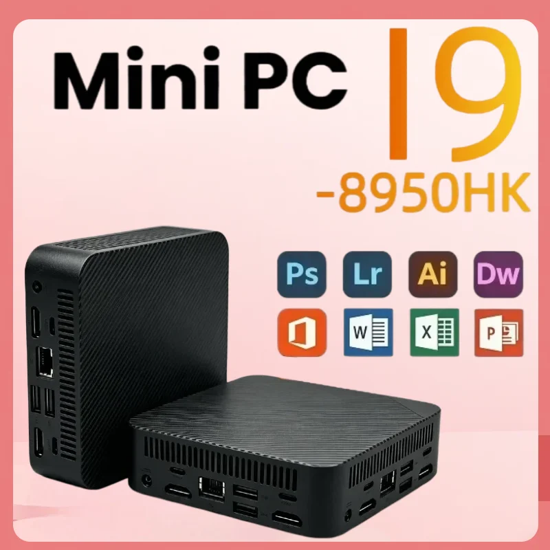 Neuer MINI PC Core I9 -8950HK 16GB RAM 1TB 2TB SSD WIFI 6 BT5.2 4K HD MINI Gaming Büro Studien-PC