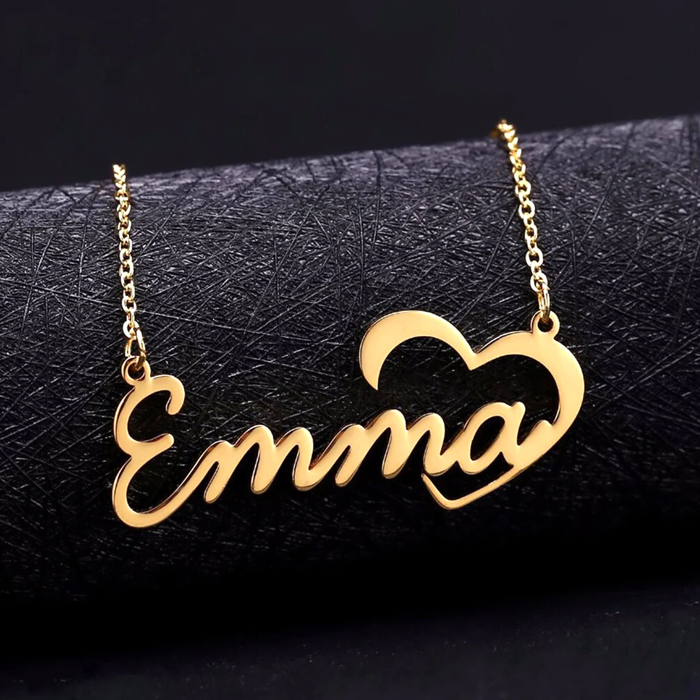 

Personalized customized name necklace, multi style stainless steel women's minimalist jewelry pendant, Valentine's Day gift
