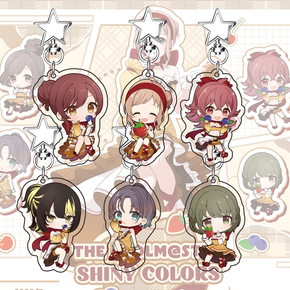 THE IDOLM@STER SHINY COLORS Anime Acrylic Keychains Cute Chibi Character Pendant Key Ring Bag Charm Cartoon Fans Collection Gift