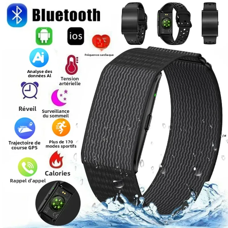 Bracelet intelligent hommes femmes santé Fitness Tracker bande intelligente pression artérielle HRV surveillance du sommeil 170 sport étanche montre intelligente